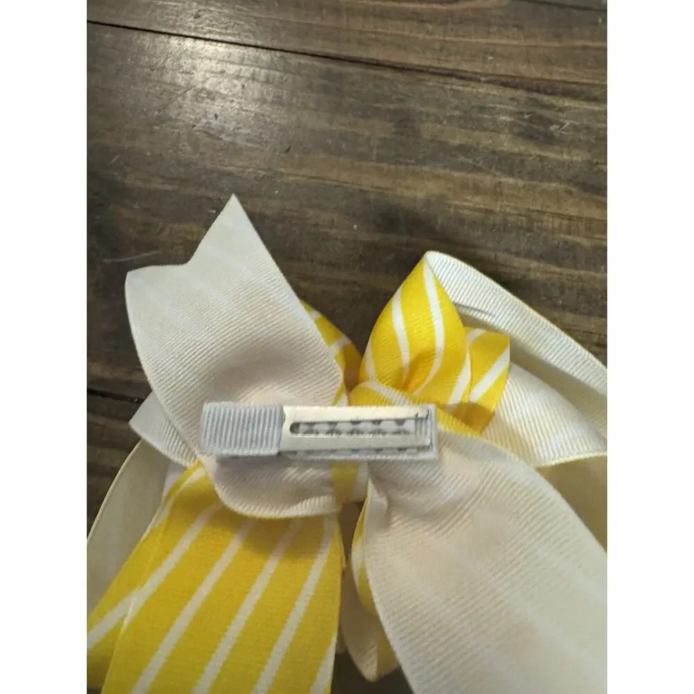 Matilda Jane Hair bows Yellow And White, Navy And White